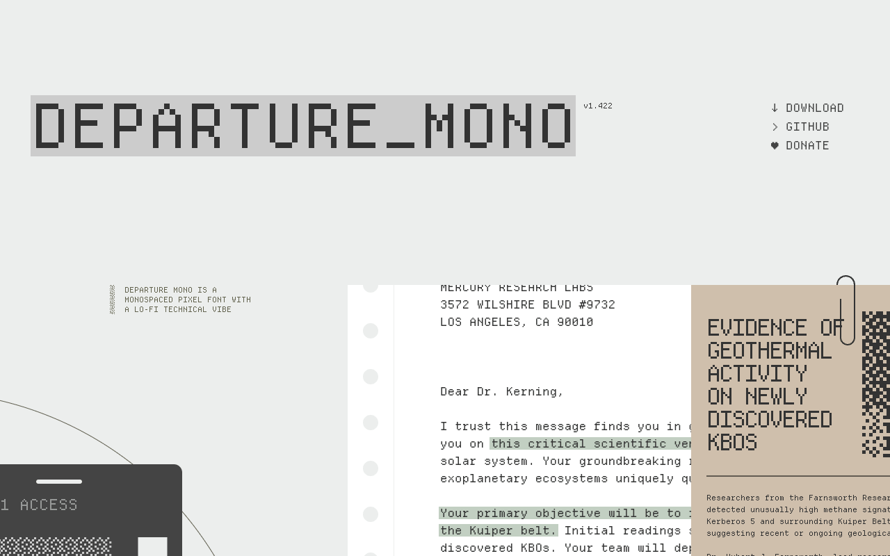 Departuremono preview