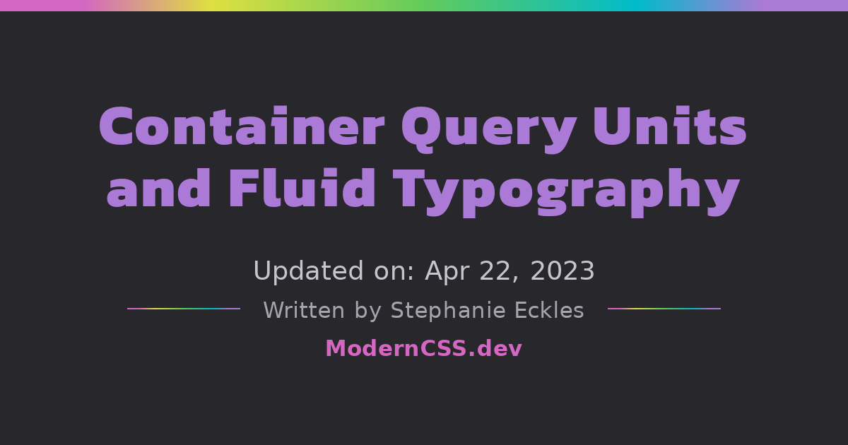 Container query units and fluid typography