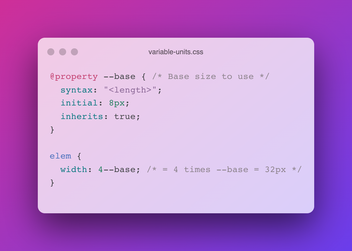 Variable units css